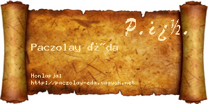 Paczolay Éda névjegykártya